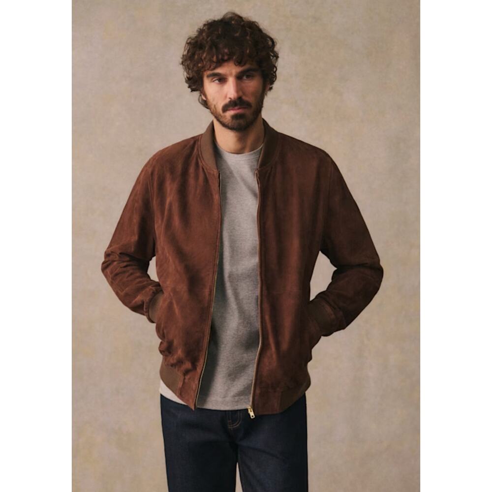 Octobre Editions Sezane Suede Harvey Teddy Jacket size XS MEN'S